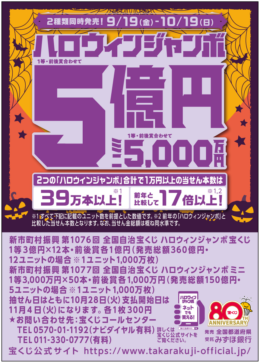 ハロウィンジャンボ宝くじ
