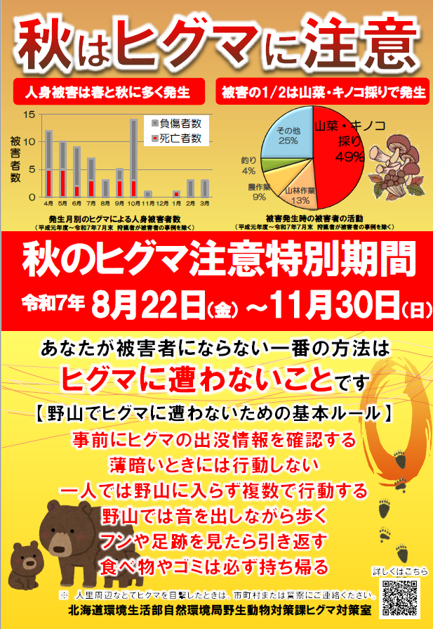 秋のヒグマ注意特別期間」の延長